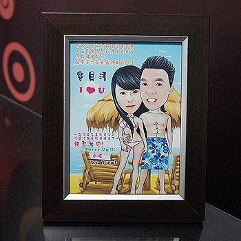 雙人Q版畫+小框(贈送)